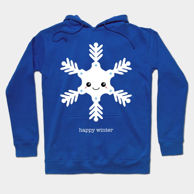 Happy Winter Kawaii Snowflake Hoodie by HolidayShirts